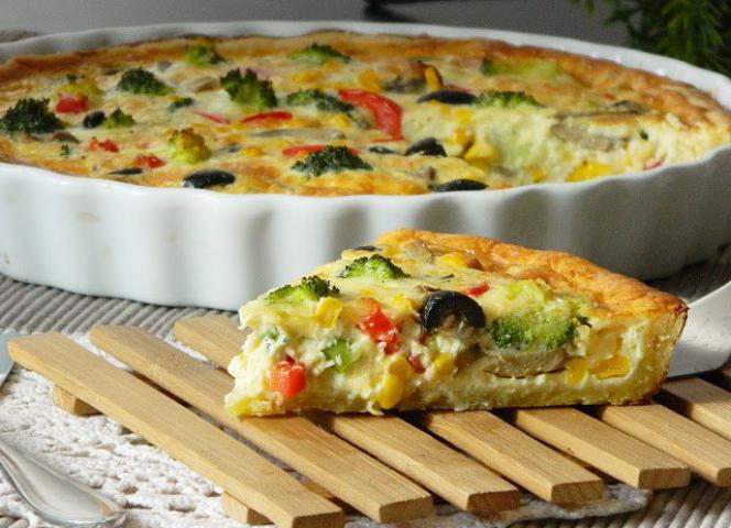 Vegetarian quiche recipe: cooking in a multicooker