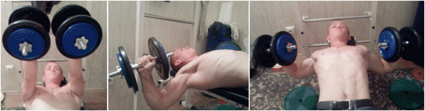 Dumbbell flyes at home